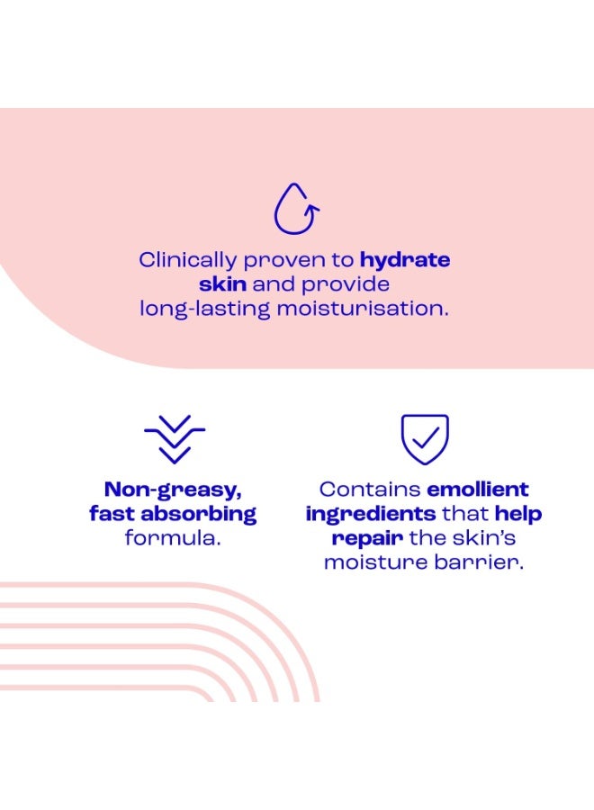 اي45 E45 لوشن يومي 400 مل لجميع أنواع البشرة - مرطب خفيف غير دهني - كريم للجسم والوجه واليدين بدون عطر ويدوم طويلاً - تم اختباره من قبل أطباء الجلدية - Image 2